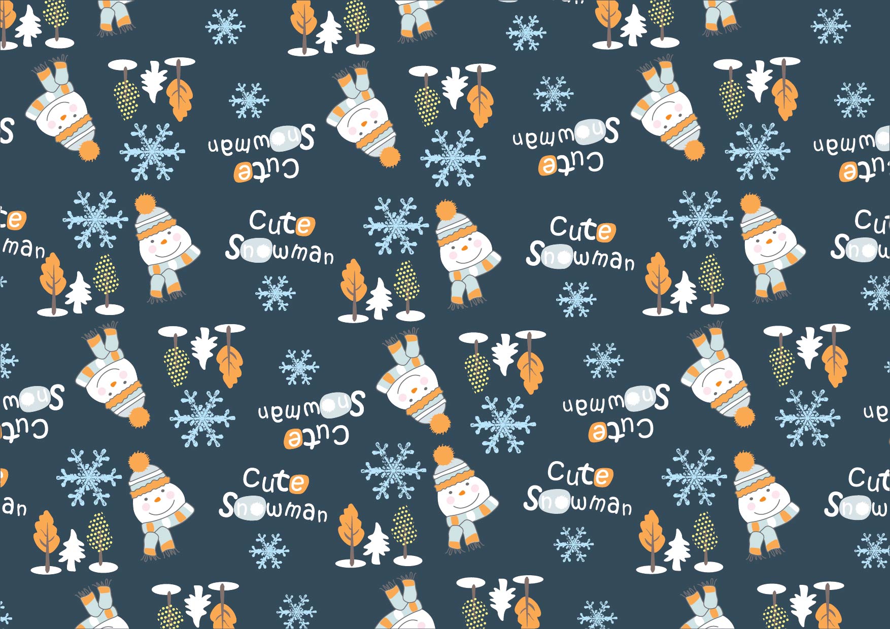 创意雪人头像卡通图案背景