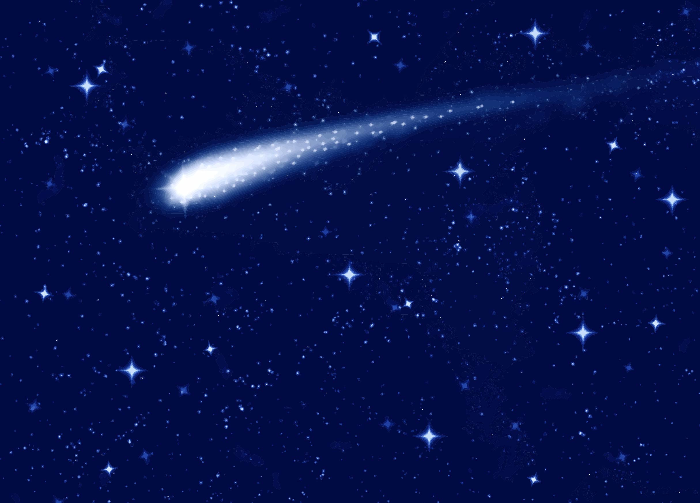 卡通夜晚天空划过的流星