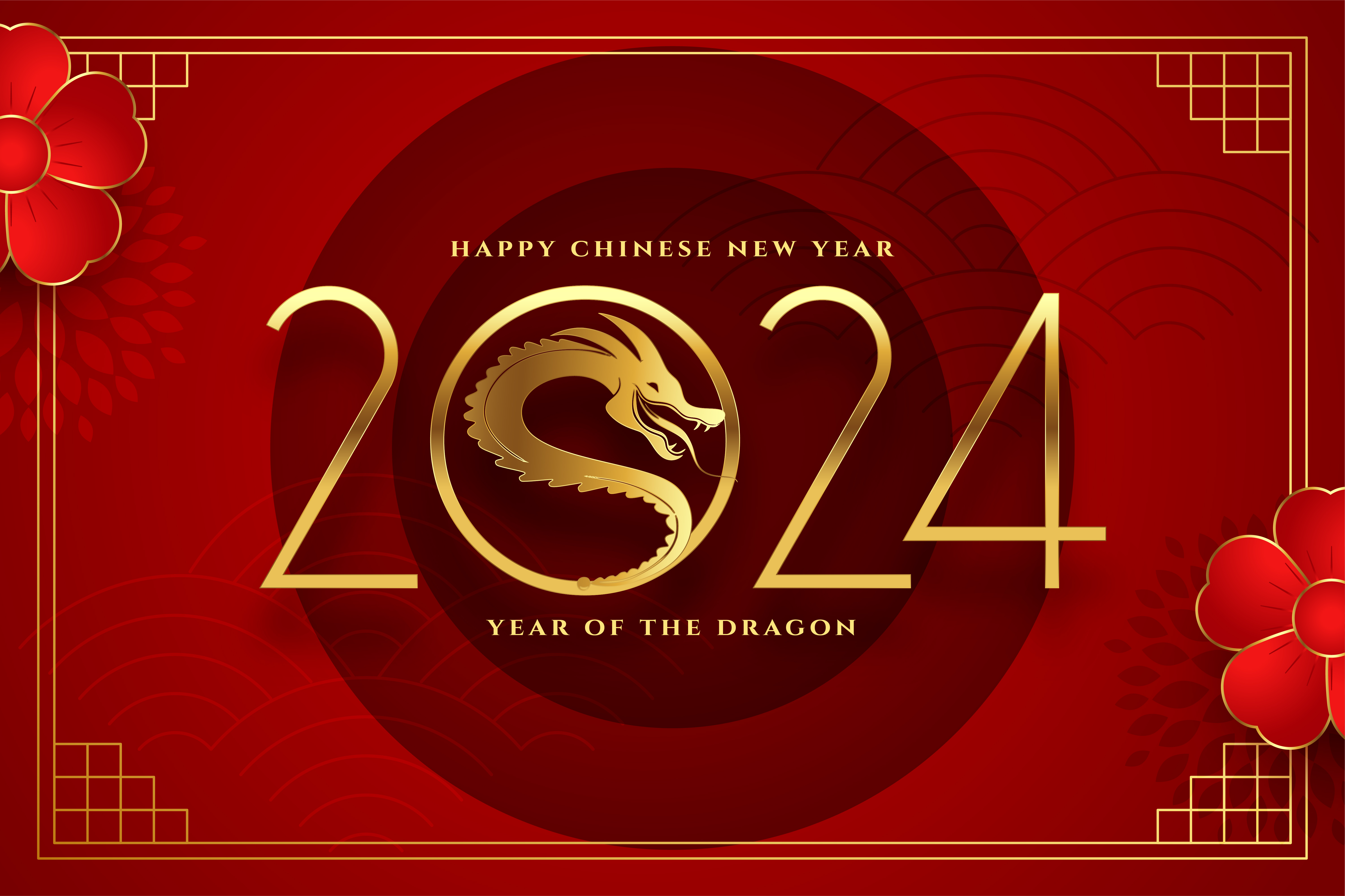2024中国新年海报模板素材