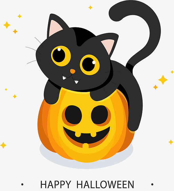 万圣节快乐南瓜黑猫