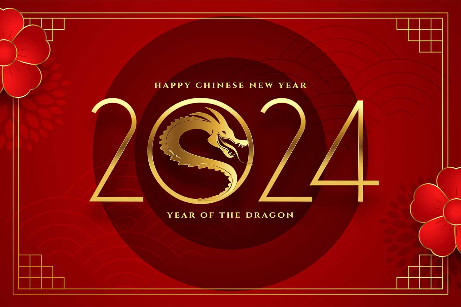 2024中国新年海报模板素材