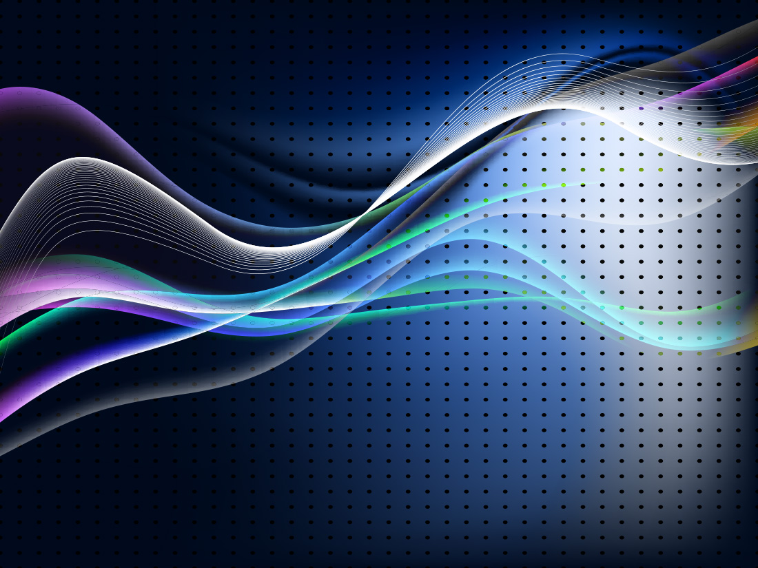 炫彩渐变曲线波浪镂空质感背景