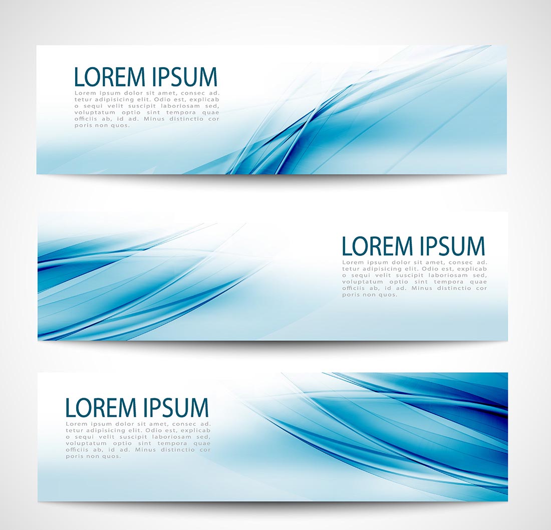 蓝色飘逸曲线背景