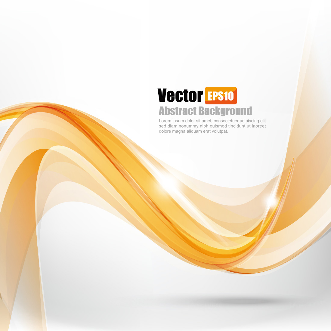 时尚橙色波浪曲线抽象背景矢量