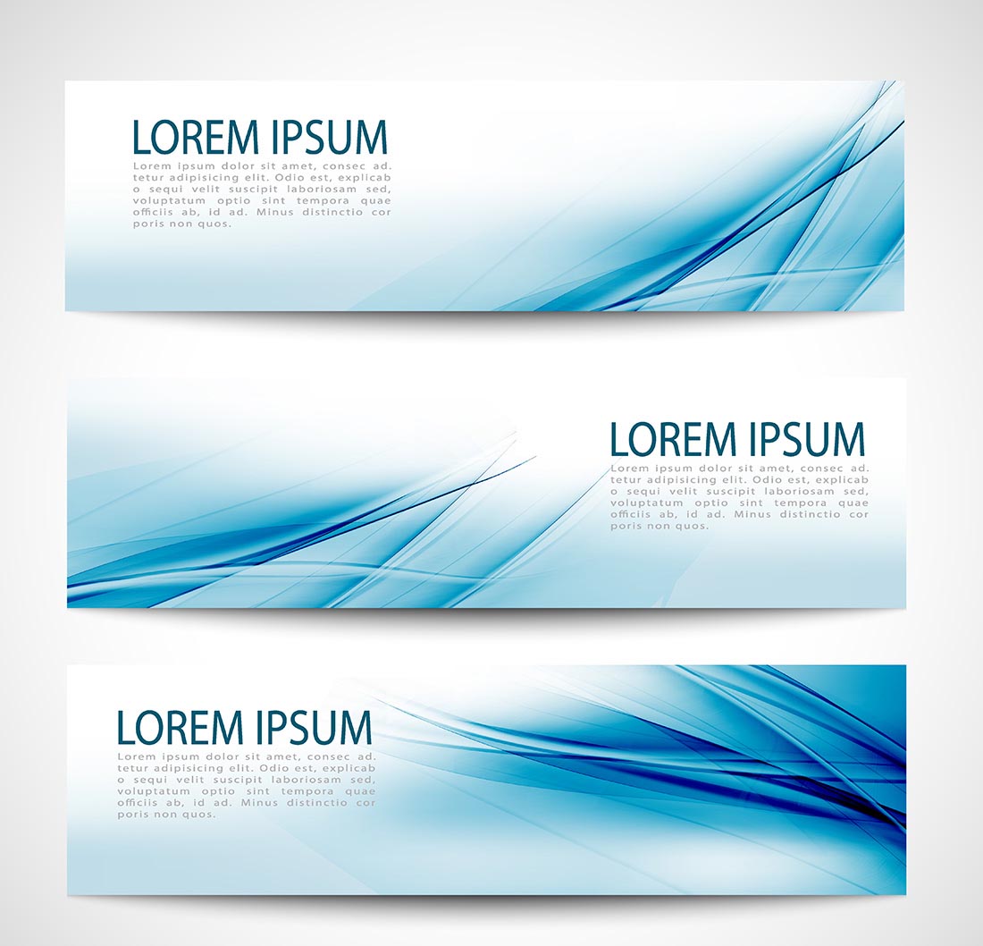 蓝色飘逸曲线背景