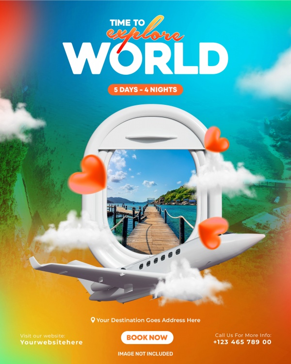 环球航空旅行海报宣传