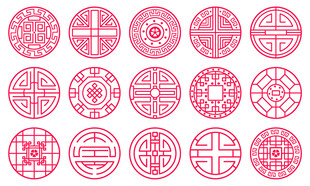 中式传统圆形图案
