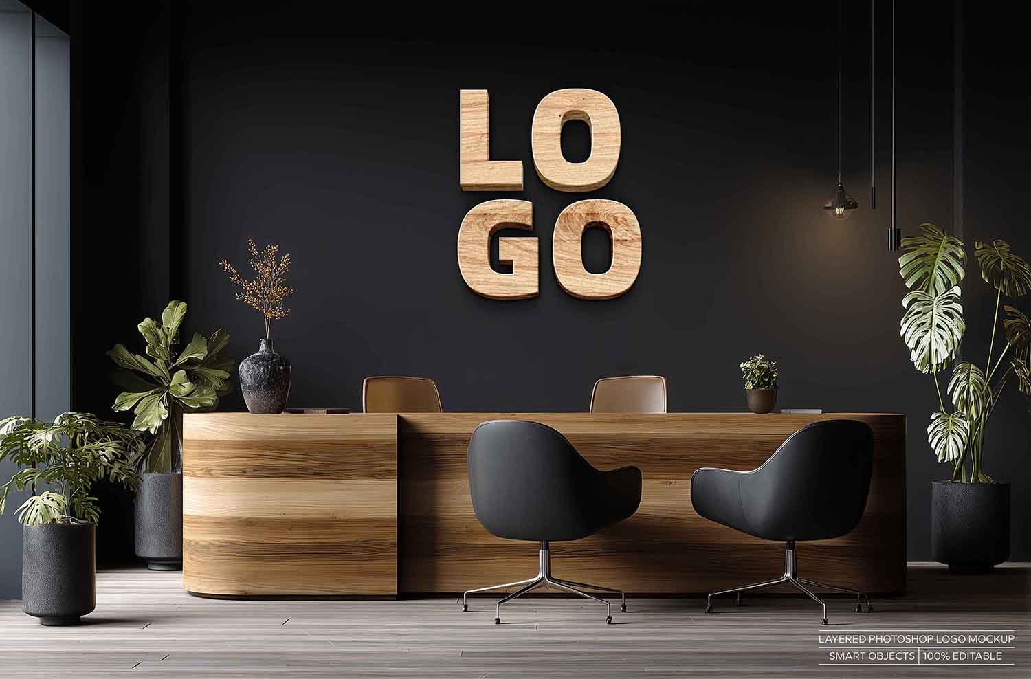 公室前台logo样机